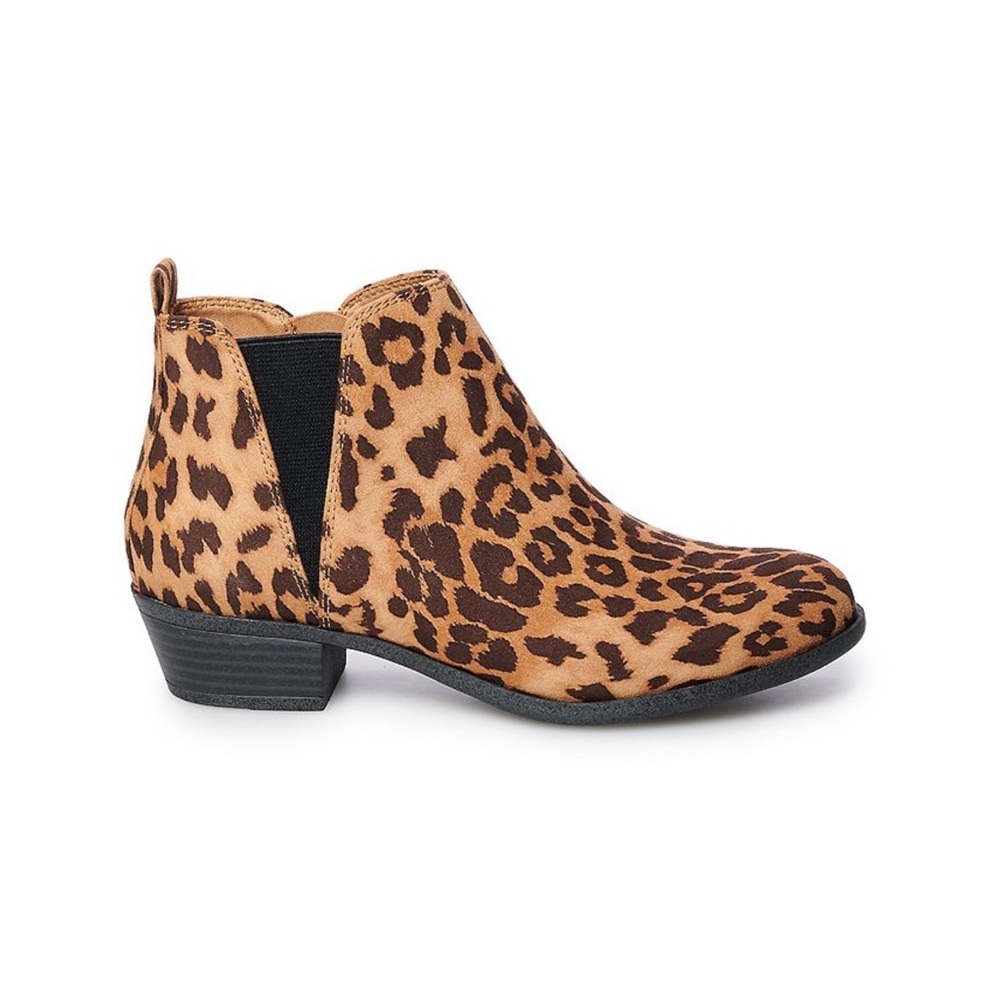 SO Leopard Print Ankle Booties - Brown and Black